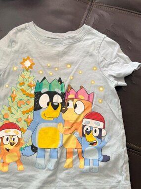 Bluey Family Christmas Tree Holiday Short Sleeve Graphic T-Shirt 2T